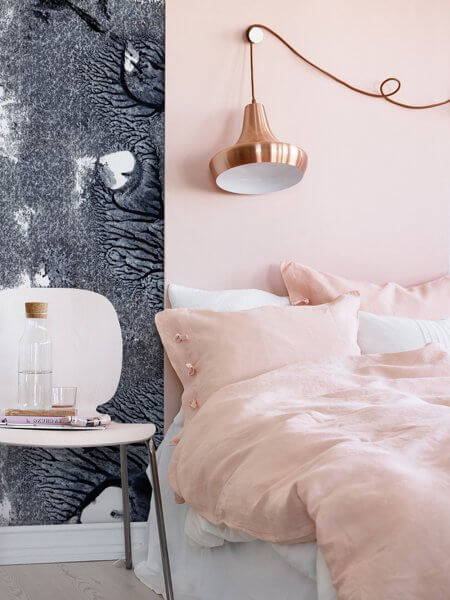 Model room sleep color hồng đào
